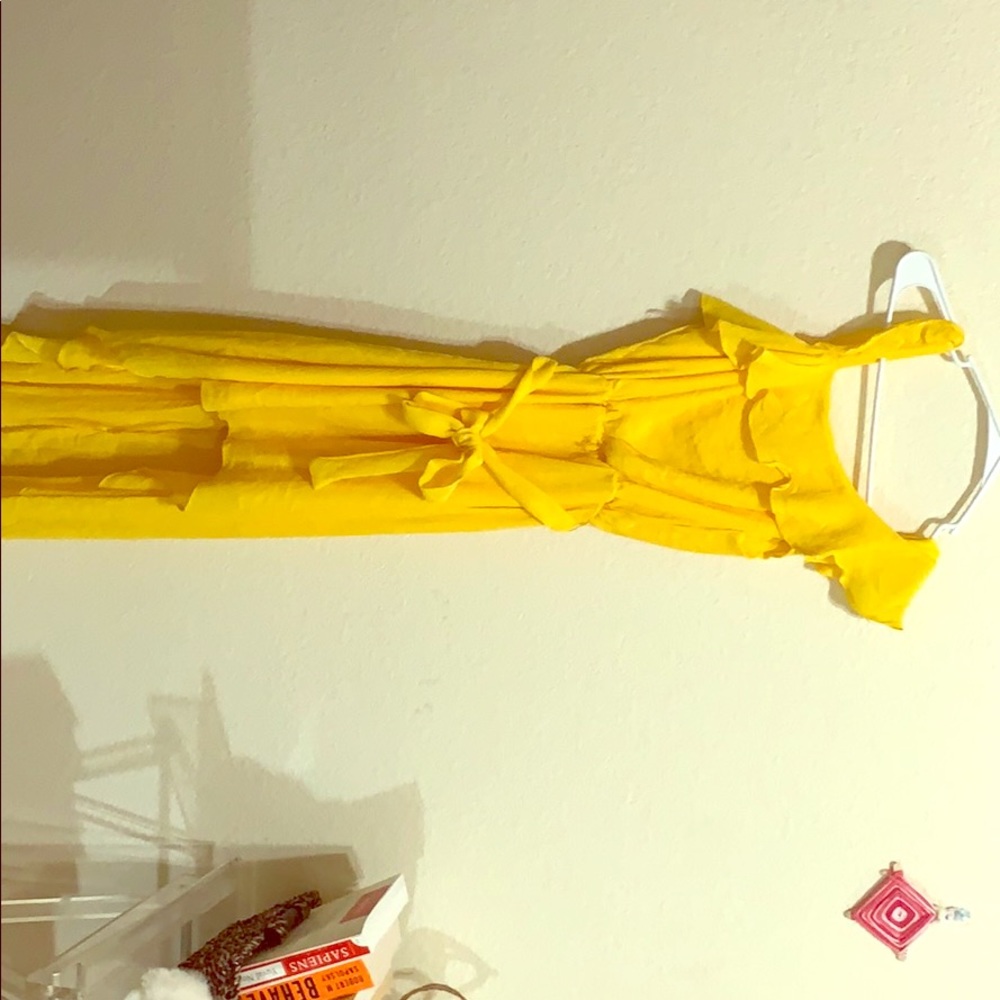 Mustard Yellow High-Low Dress